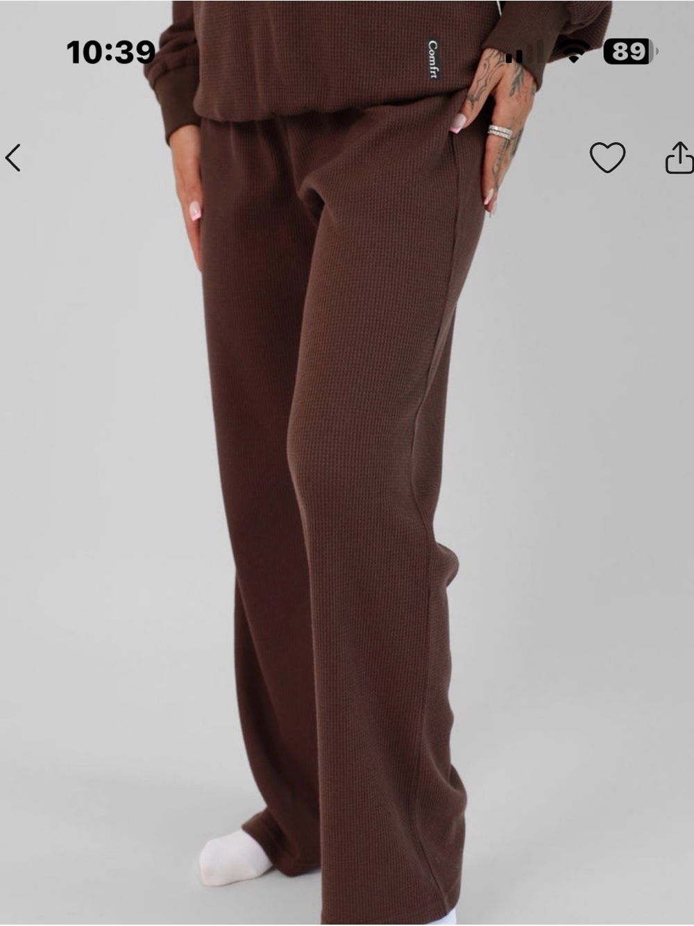 Comfrt Waffle Pants in Cocoa